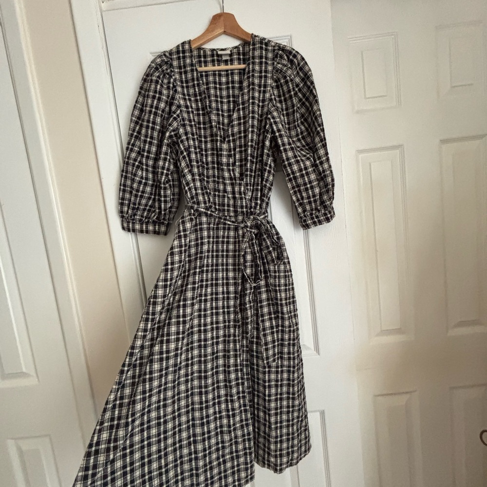 a new day Black and White Checkered Long Sleeve Dress